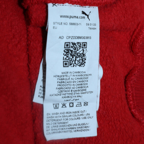 Puma Boys Red Pullover Hoodie 13-14 Years Cotton Blend Logo Design