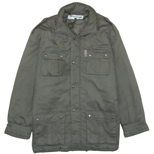 Workland Men's Green Military Jacket Size 42 Padded Polyester Cotton