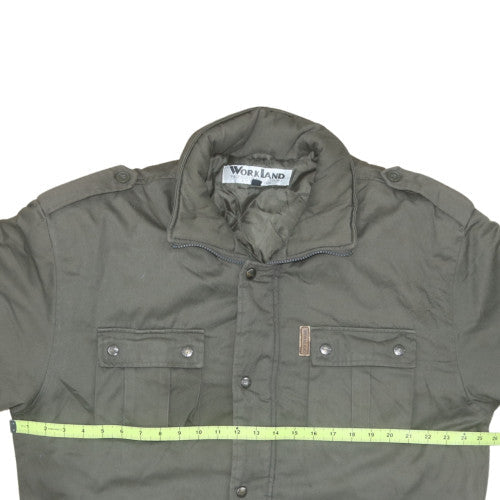 Workland Men's Green Military Jacket Size 42 Padded Polyester Cotton