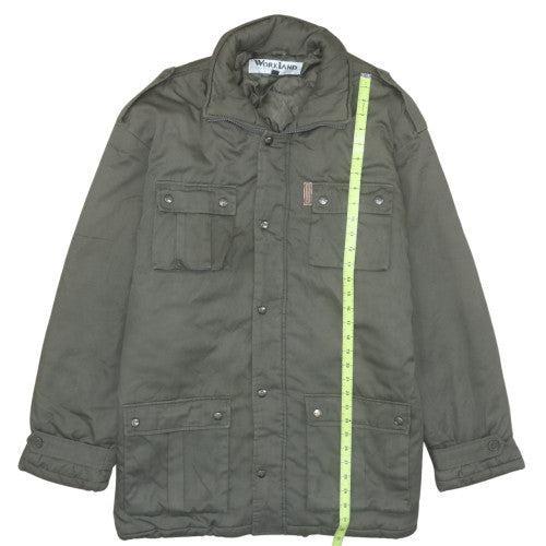 Workland Men's Green Military Jacket Size 42 Padded Polyester Cotton