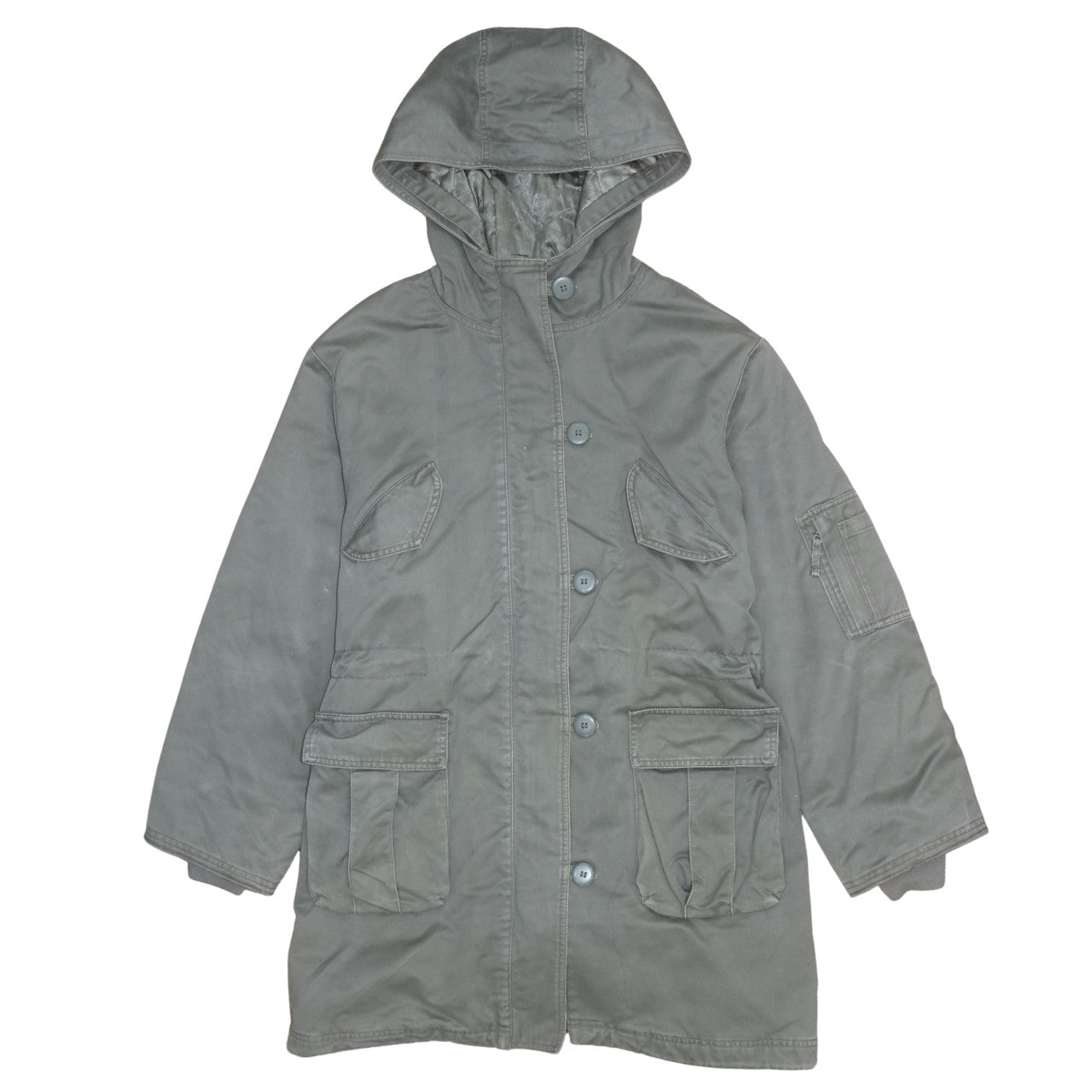 Next Women’s Green Hooded Parka Coat Size 18 Lined Quilted Long