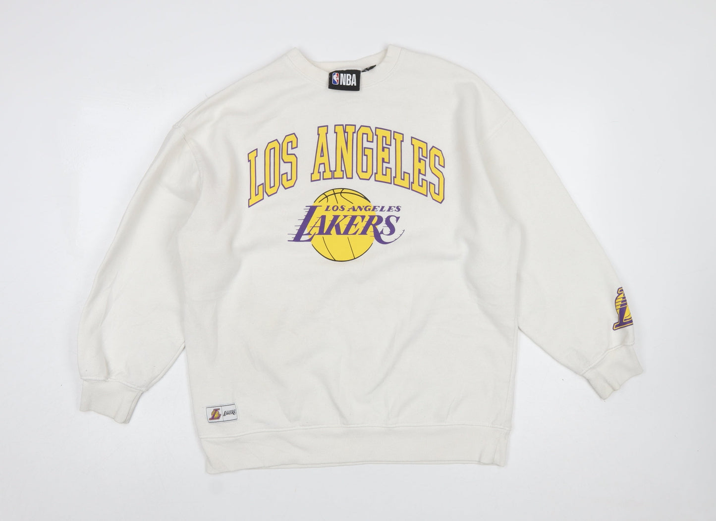 NBA Los Angeles Lakers White XS Sweatshirt Women Relaxed Fit