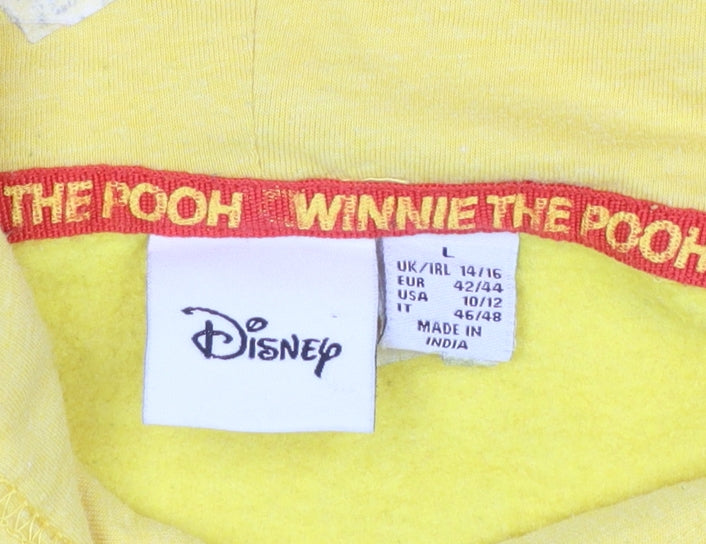 Disney Winnie the Pooh Yellow Hoodie Women’s L Pullover Primark