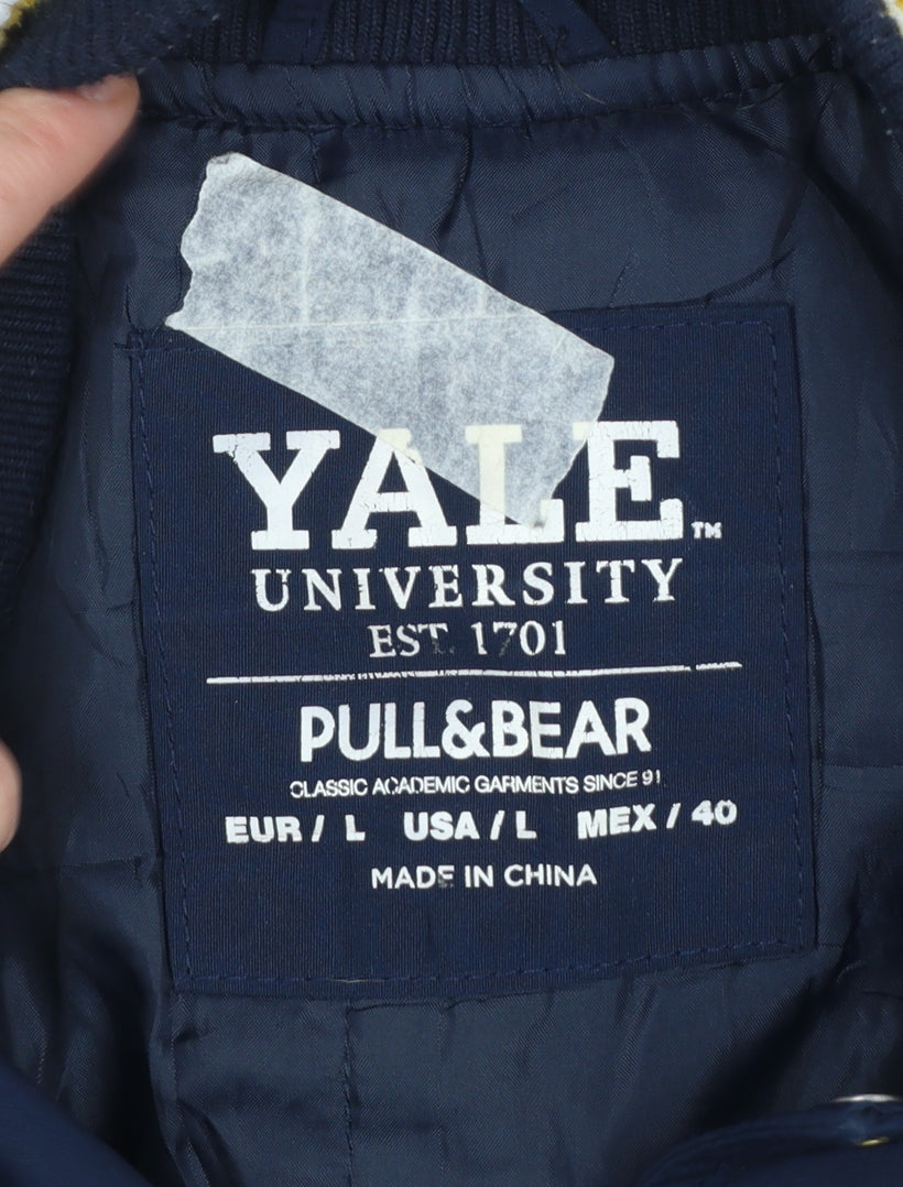 Pull&Bear Men Blue Varsity Jacket Yale University L