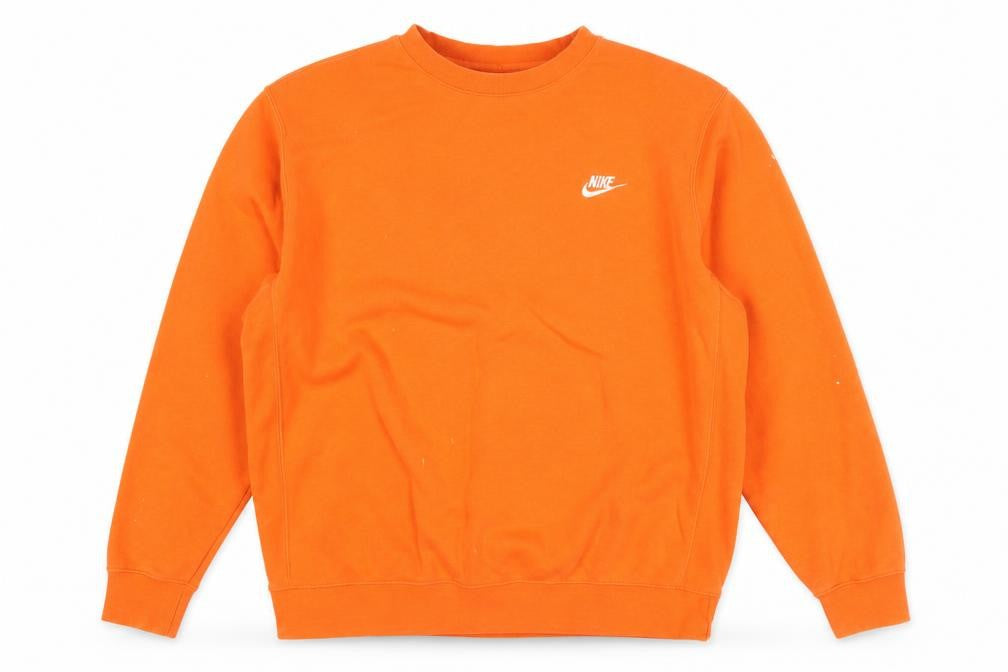 Nike Women Orange XL Pullover Sweatshirt Crew Neck Cotton Blend