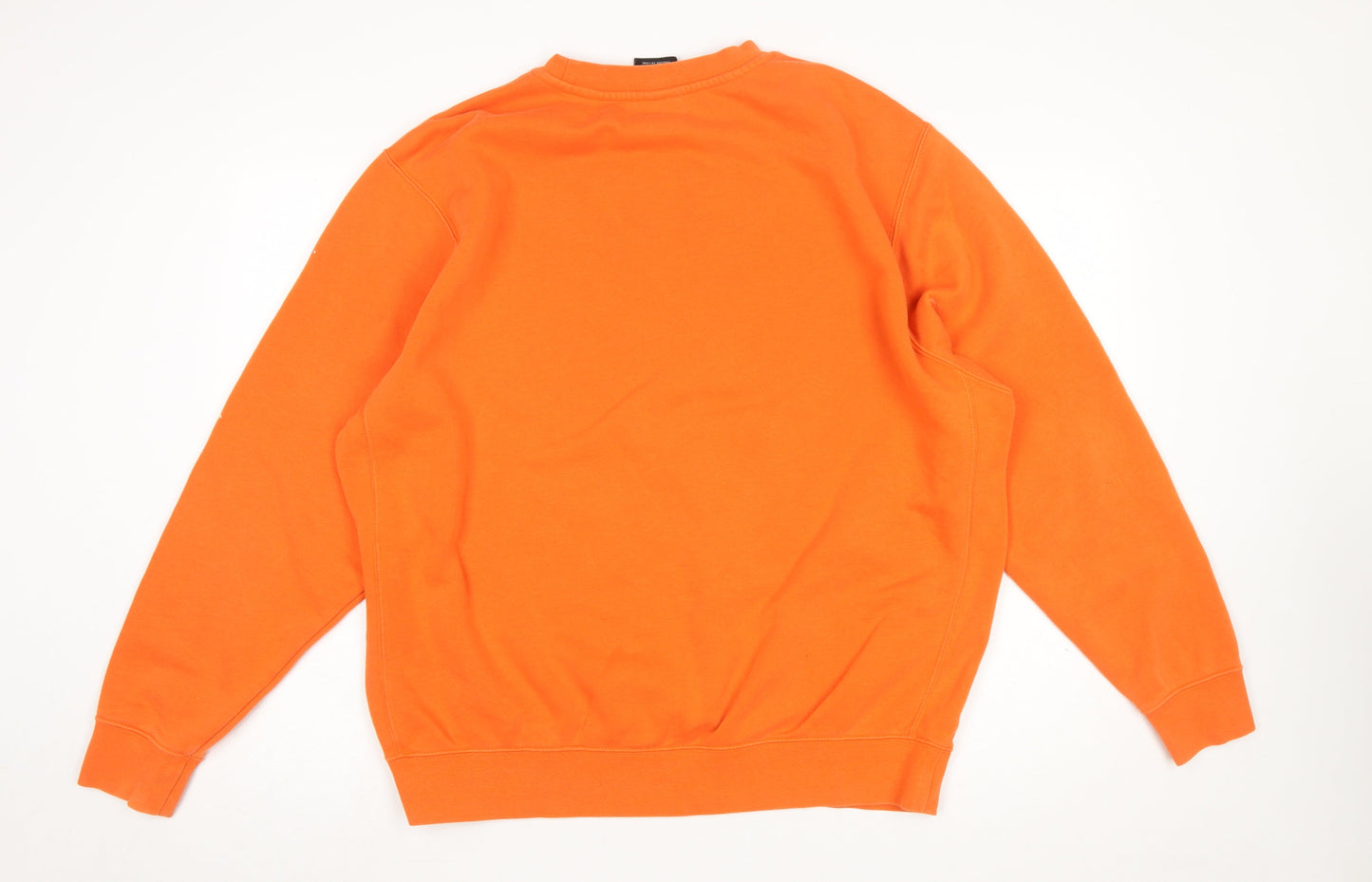 Nike Women Orange XL Pullover Sweatshirt Crew Neck Cotton Blend