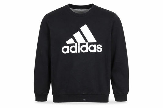 Adidas Mens Black Crew Neck Logo Sweatshirt Size M Regular Fit