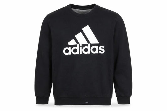 Adidas Mens Black Crew Neck Logo Sweatshirt Size M Regular Fit