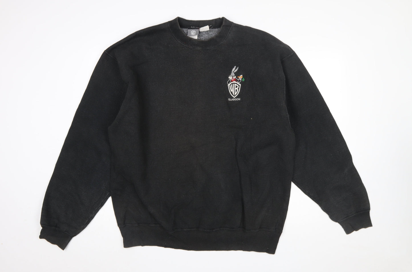 Warner Bros Mens Black Bugs Bunny Embroidered XL Pullover Sweatshirt