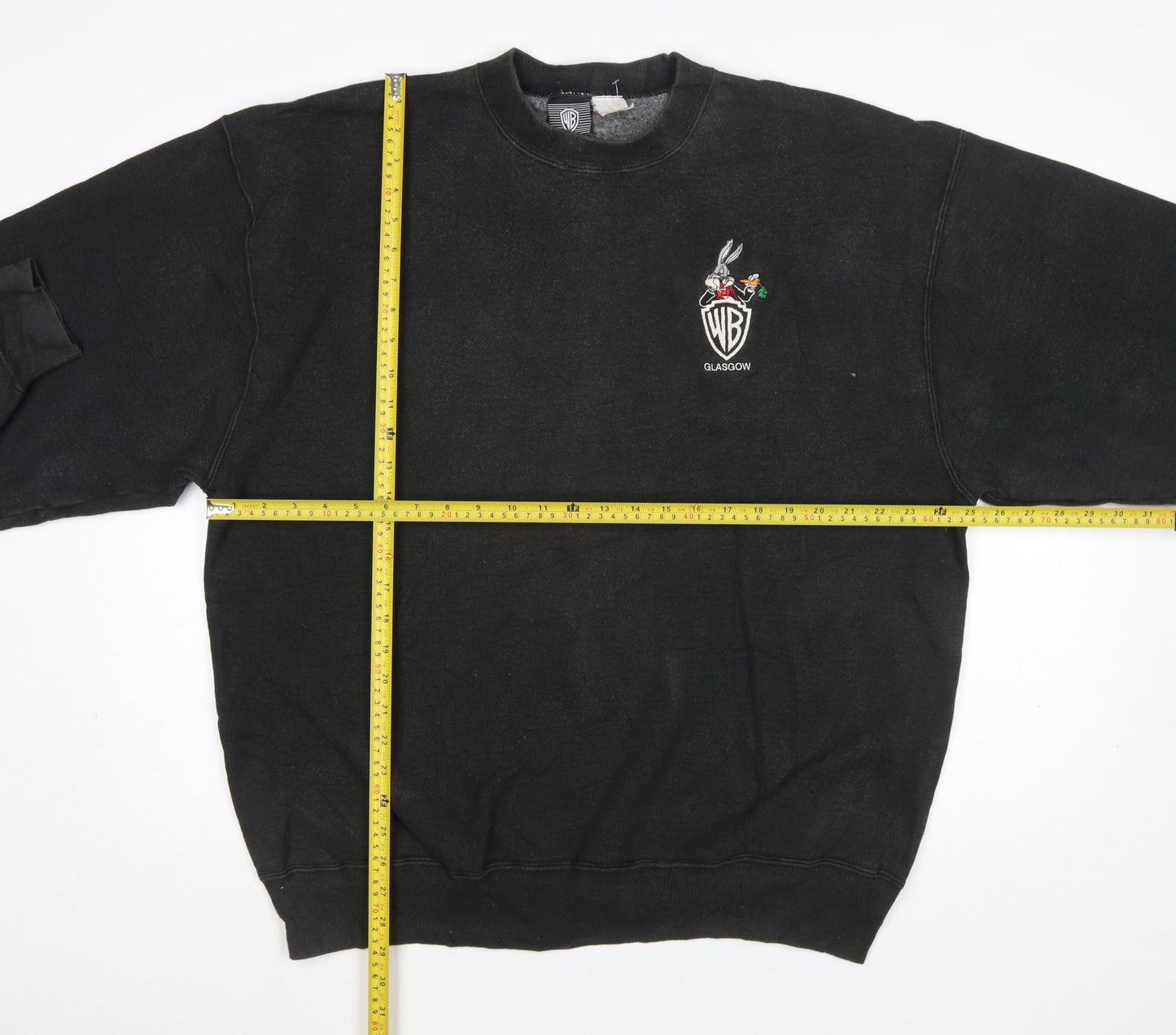 Warner Bros Mens Black Bugs Bunny Embroidered XL Pullover Sweatshirt
