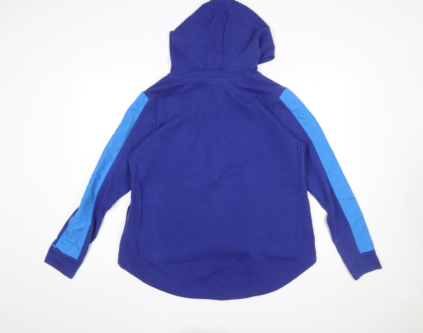 Nike Women's Blue Full Zip Hoodie M Cotton Blend Athletic Style
