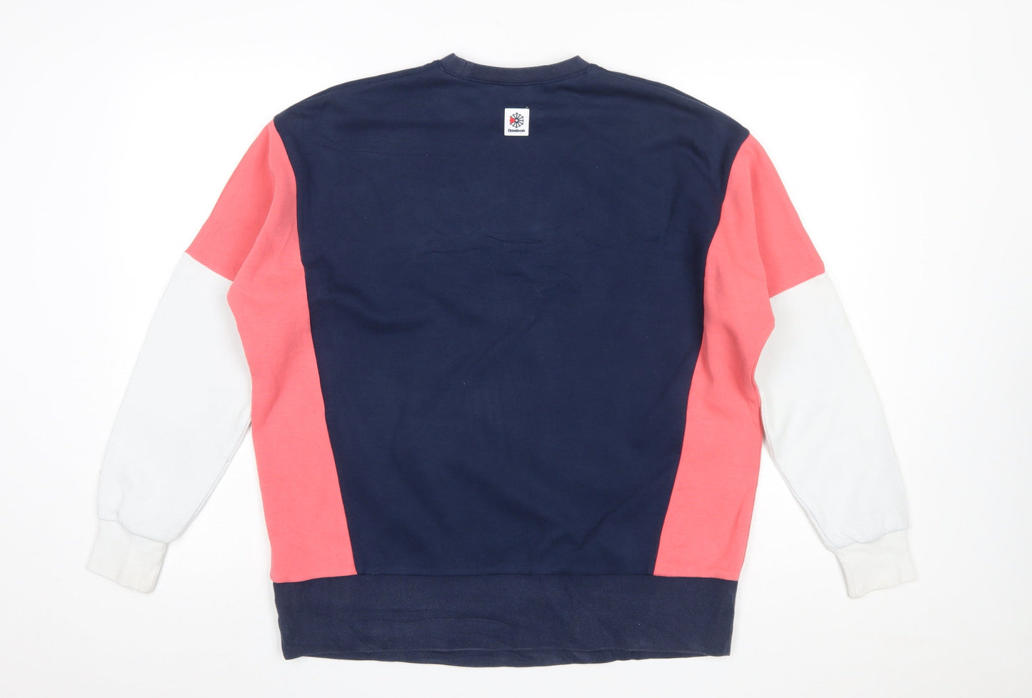Reebok Classic Women's Navy Pink Colourblock Pullover Sweatshirt XS