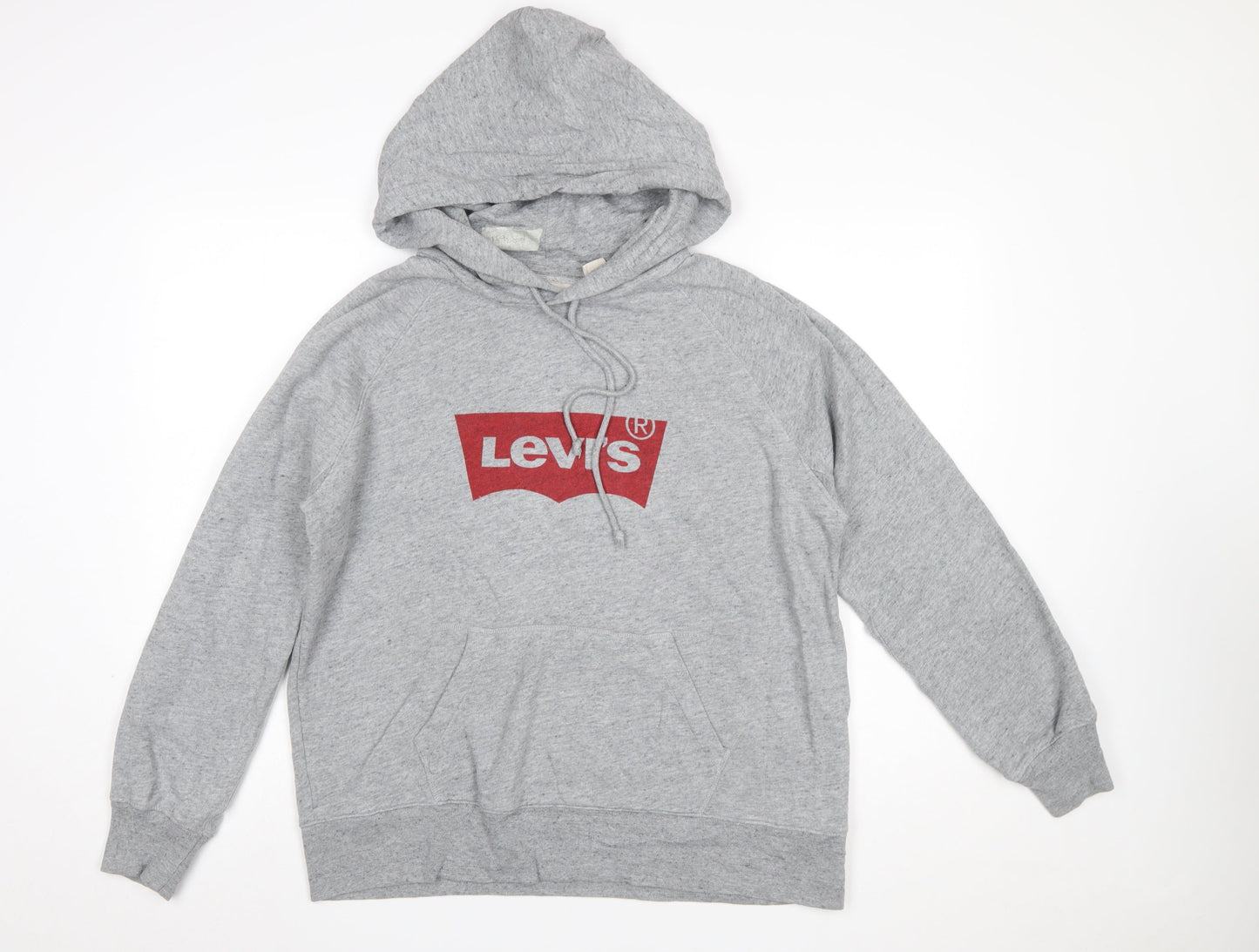 Levi's Men's Grey Pullover Hoodie Medium Logo Fleece Sweatshirt