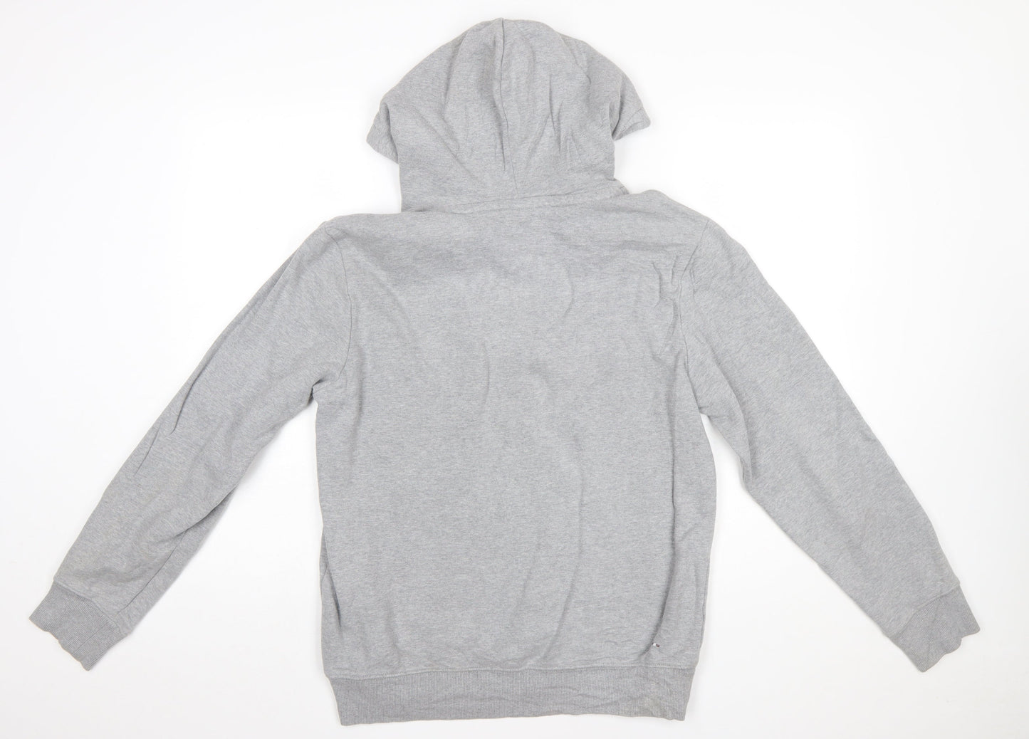 Napapijri Men's Grey Pullover Hoodie M Cotton Blend Casual