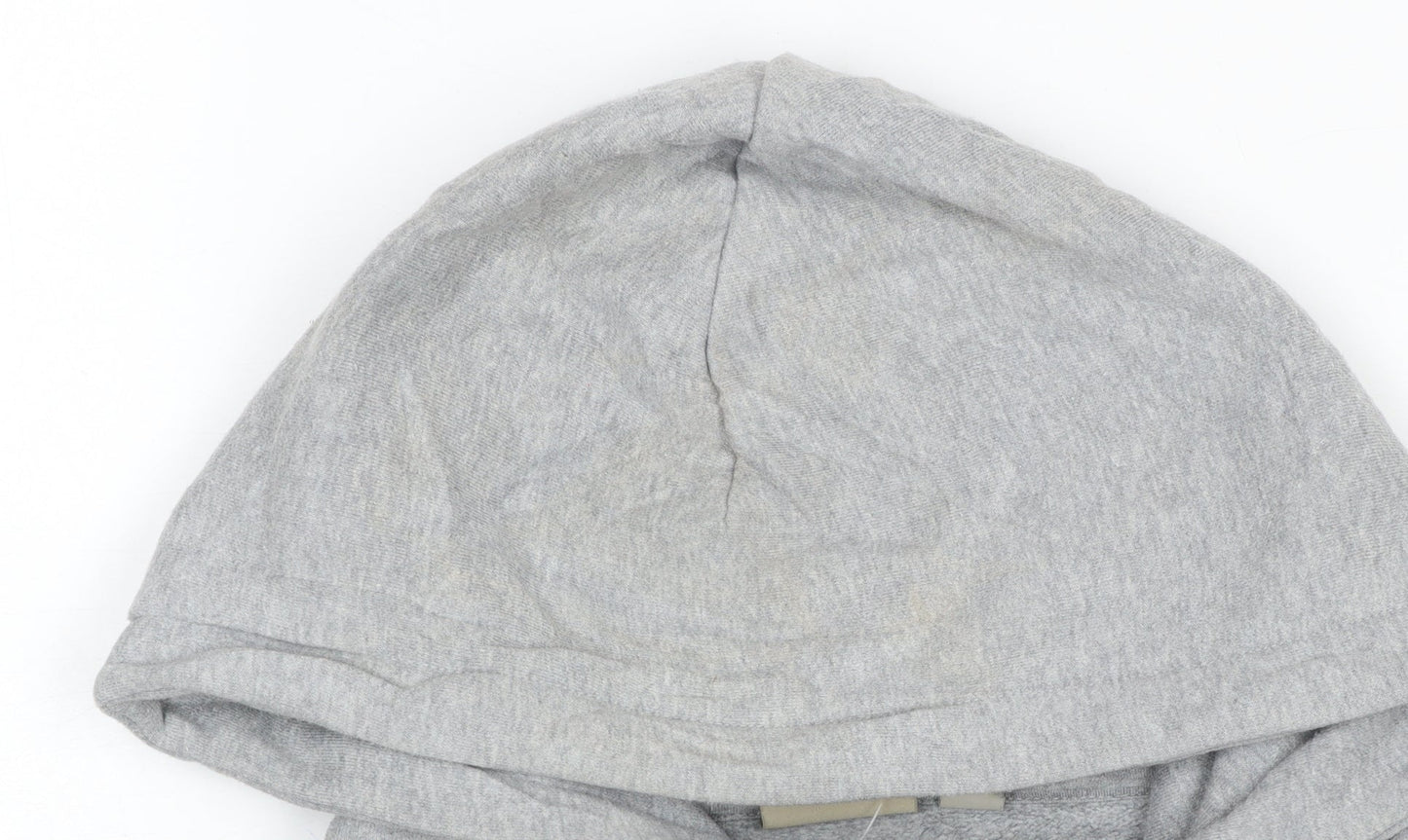 Napapijri Men's Grey Pullover Hoodie M Cotton Blend Casual