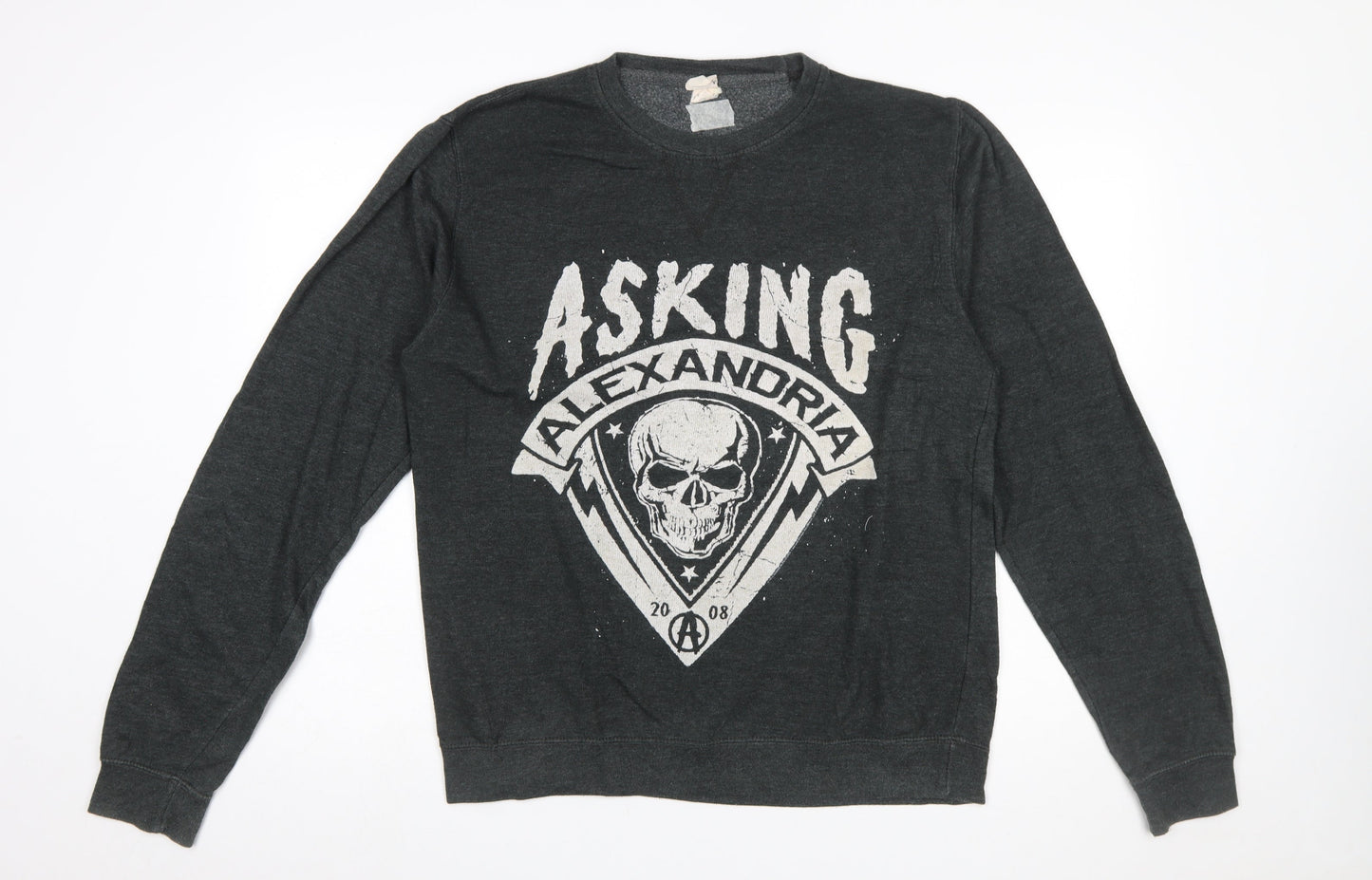 Just Hoods Men's Black Asking Alexandria Graphic Pullover Sweatshirt M