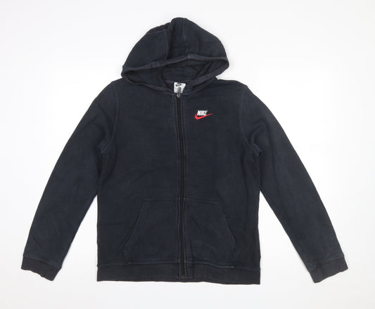 Nike Boys Black Full Zip Hoodie XL (15-16 Years) Cotton Blend