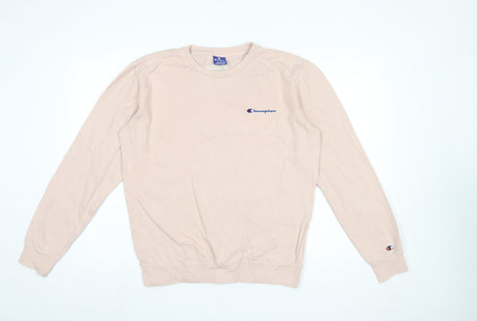 Champion Men's Beige Pullover Sweatshirt Small Cotton Crew Neck