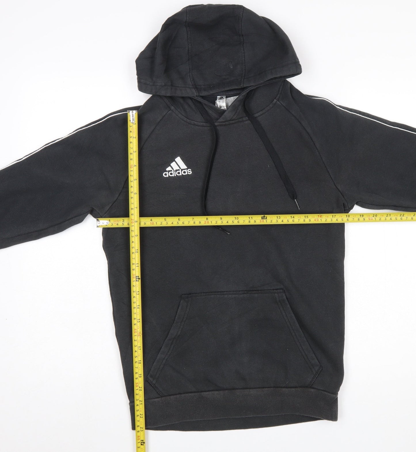 Adidas Men's Black XS Pullover Hoodie with Logo and Pockets