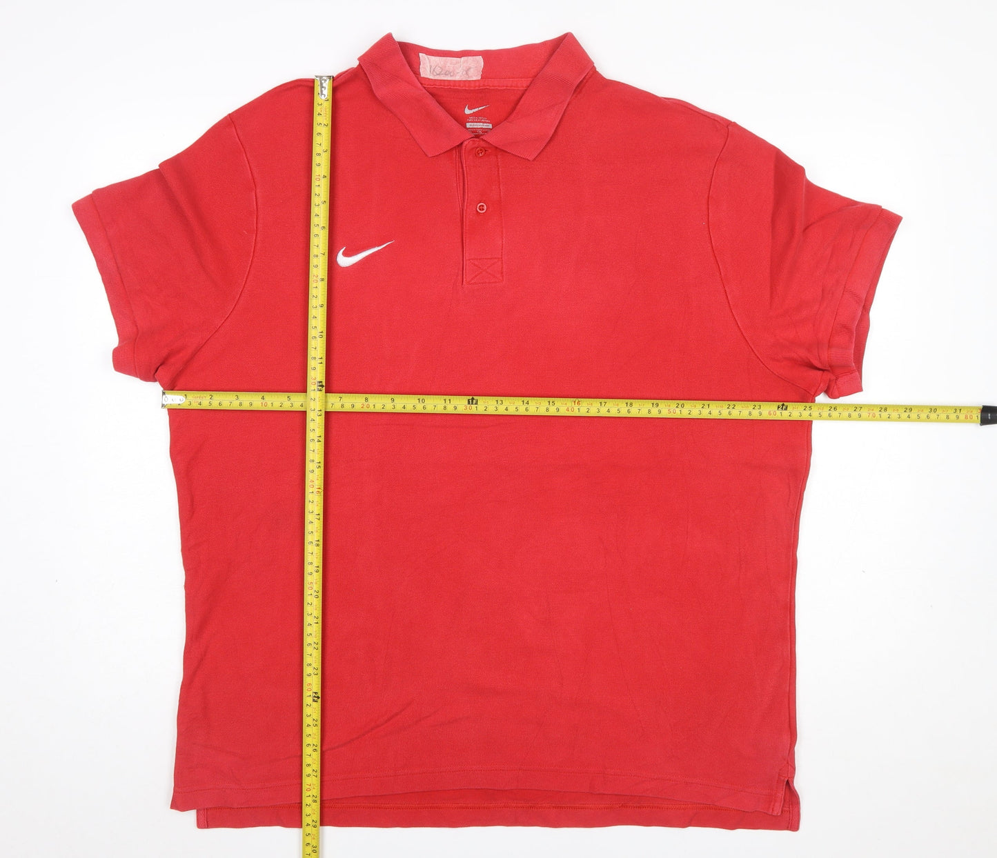 Nike Men's Red Cotton Polo Shirt XL Classic Fit Logo Design
