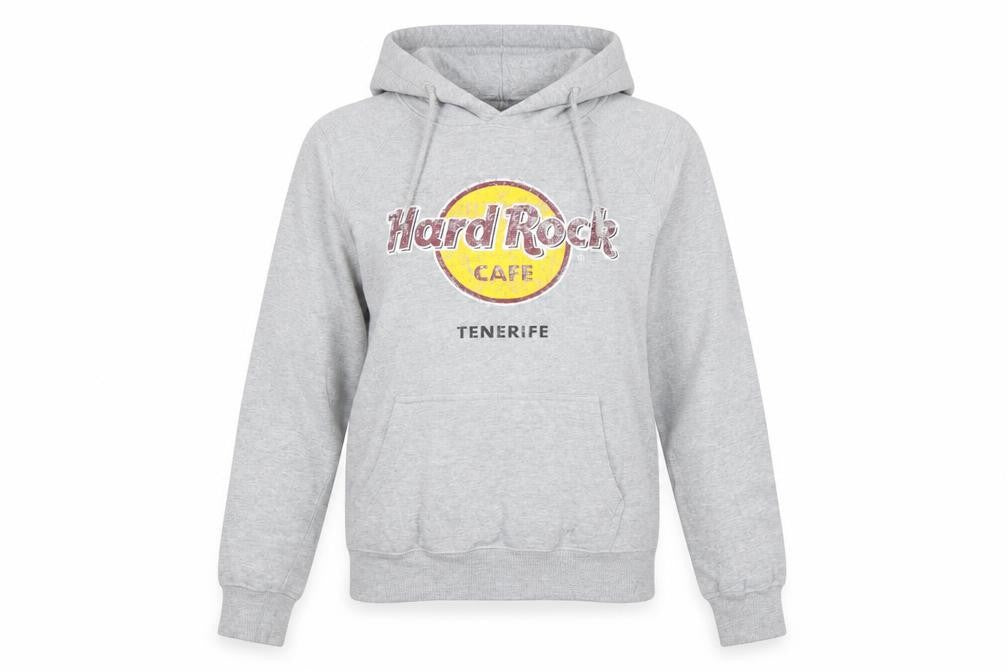 Hard Rock Cafe Women’s Grey Pullover Hoodie Small Tenerife Logo
