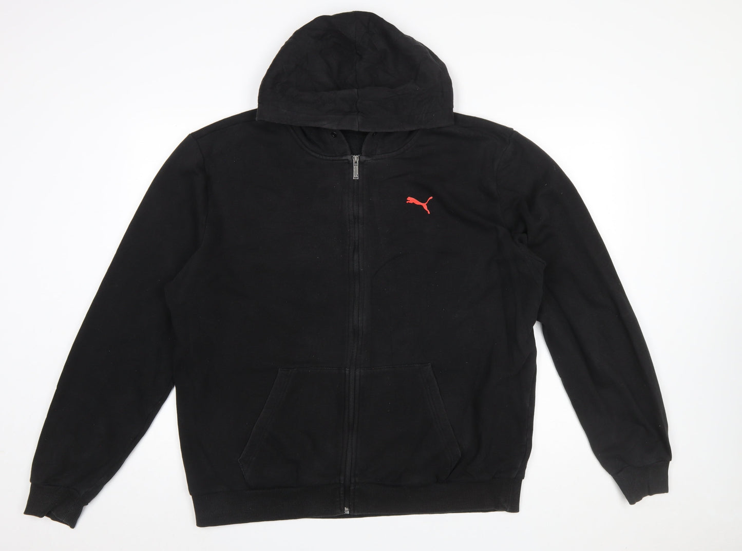 PUMA Men's Black XL Full Zip Hoodie with Logo Graphic
