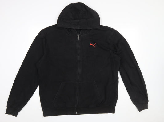 PUMA Men's Black XL Full Zip Hoodie with Logo Graphic