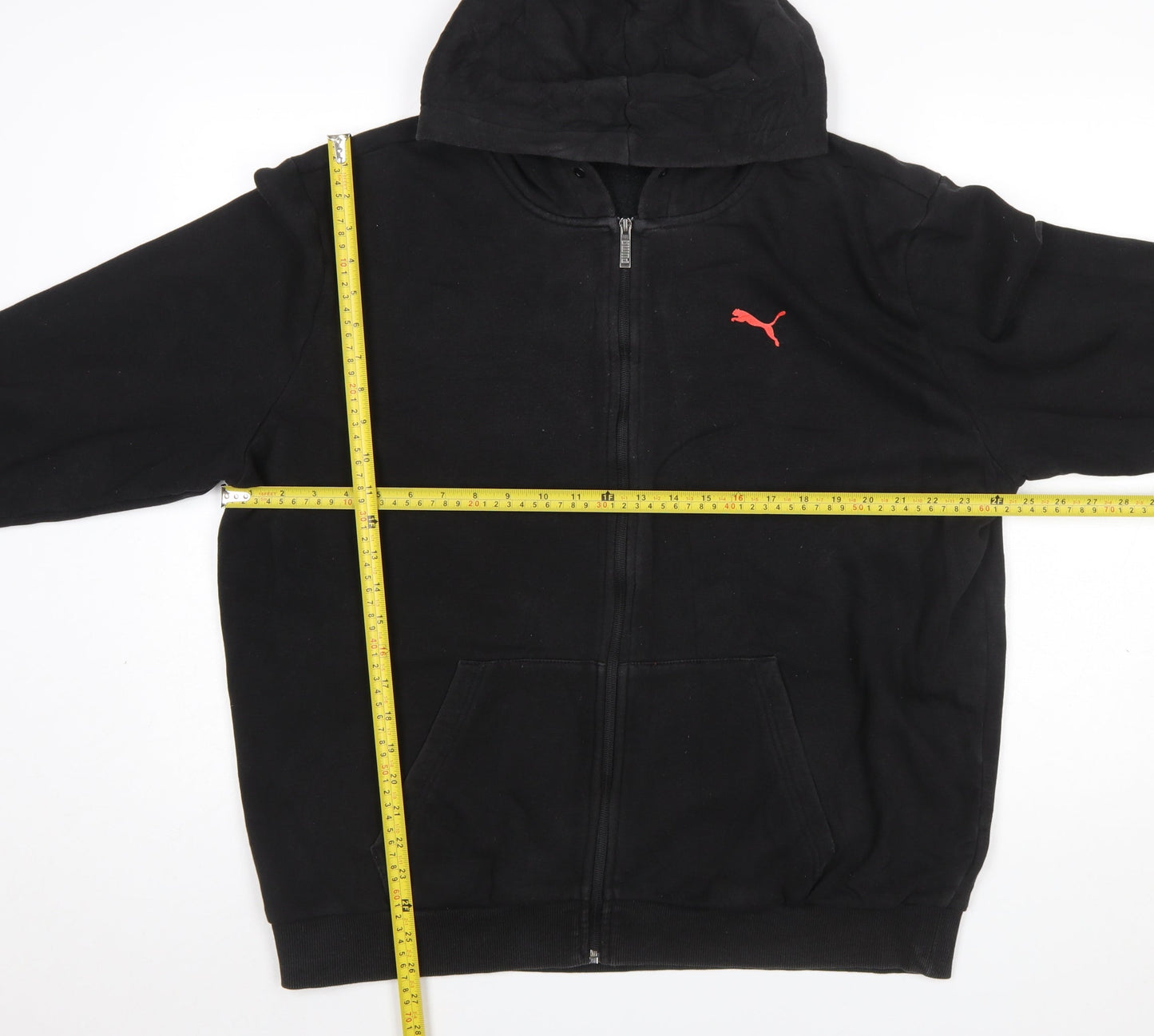PUMA Men's Black XL Full Zip Hoodie with Logo Graphic