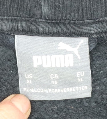 PUMA Men's Black XL Full Zip Hoodie with Logo Graphic