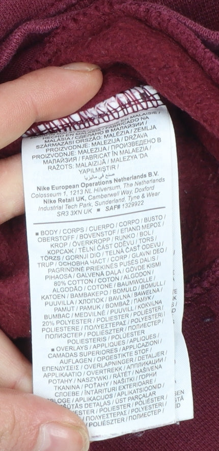 Nike Air Men's Burgundy Hoodie XS Pullover Fleece Logo Sweatshirt