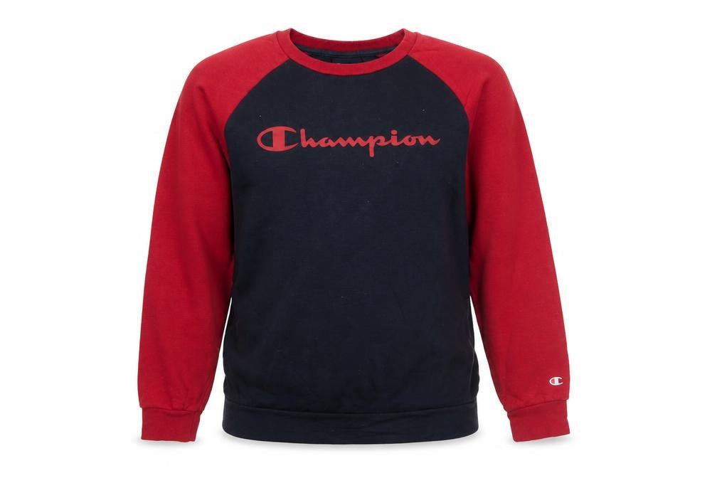 Champion Boys Navy Red XL 13-14 Years Crew Neck Pullover Sweatshirt