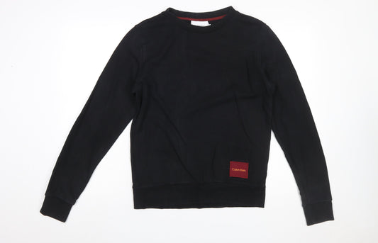 Calvin Klein Men's Black Small Pullover Sweatshirt Crew Neck Cotton