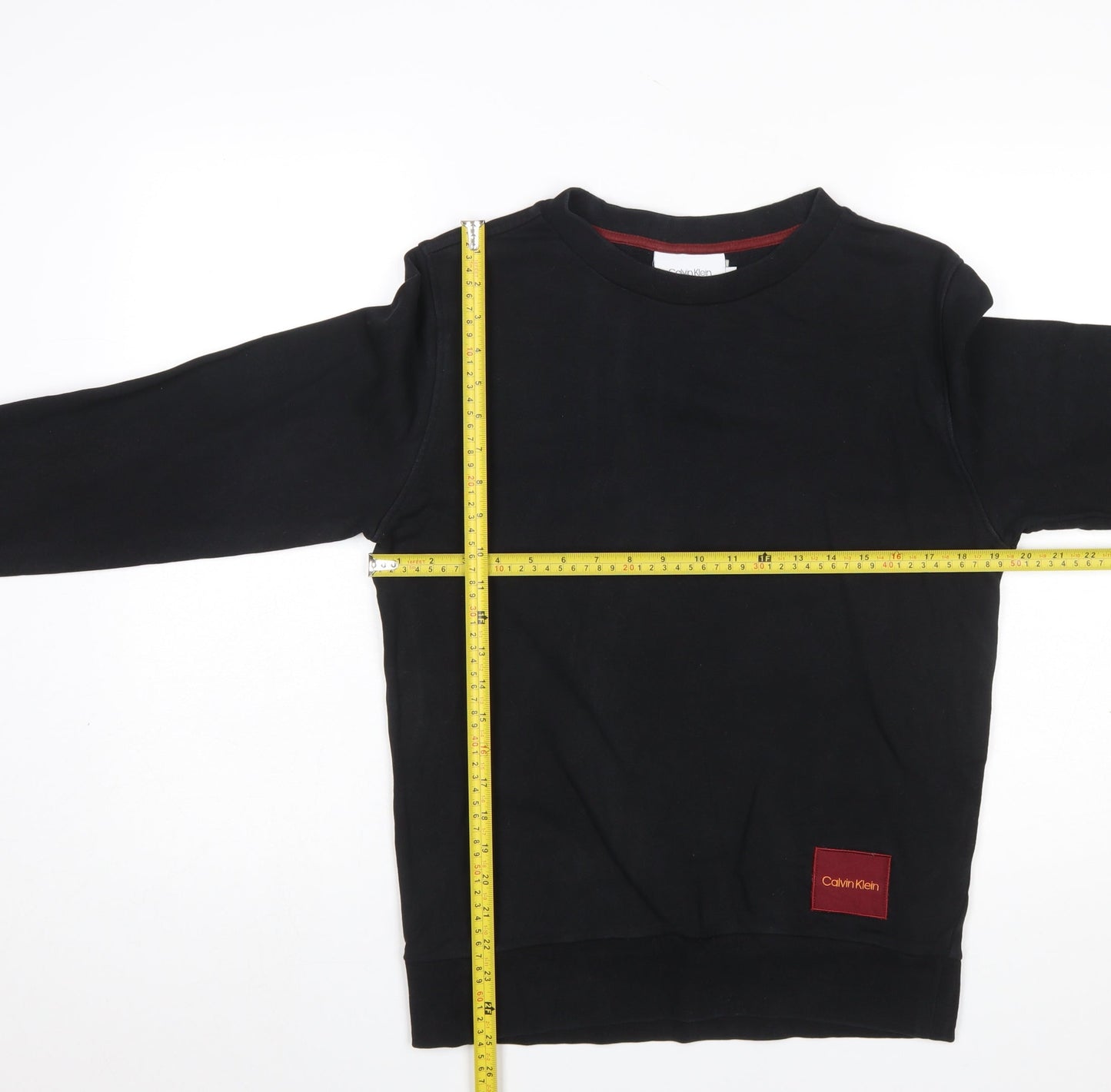 Calvin Klein Men's Black Small Pullover Sweatshirt Crew Neck Cotton
