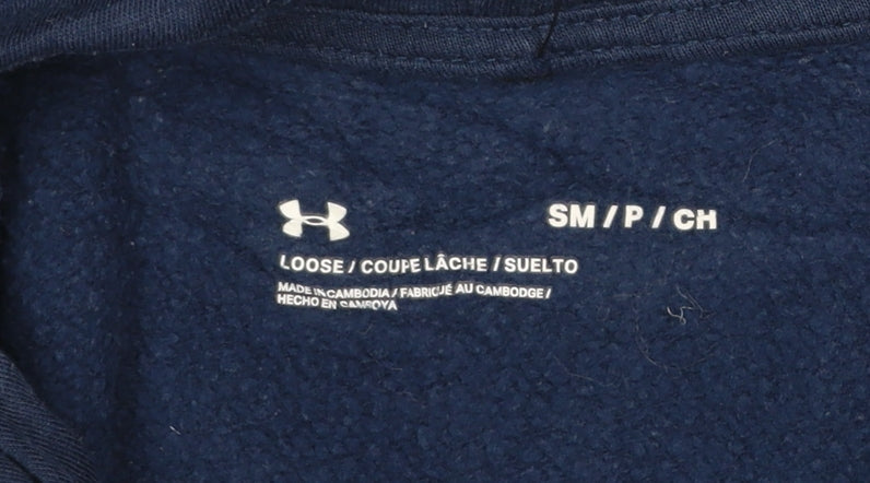 Under Armour Men's Blue Pullover Hoodie Small Cotton Blend