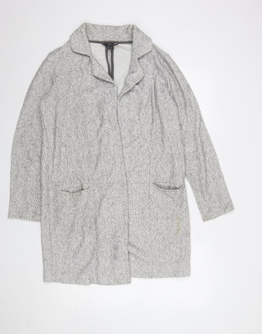Next Women’s Grey Long Sleeve Collared Knit Cardigan Size 8