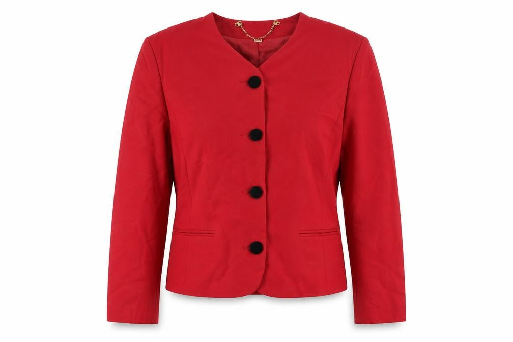 First Avenue Women's Red Wool Blazer Jacket Size 12 Classic Workwear