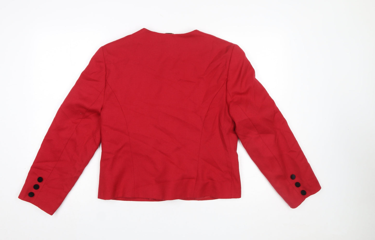 First Avenue Women's Red Wool Blazer Jacket Size 12 Classic Workwear