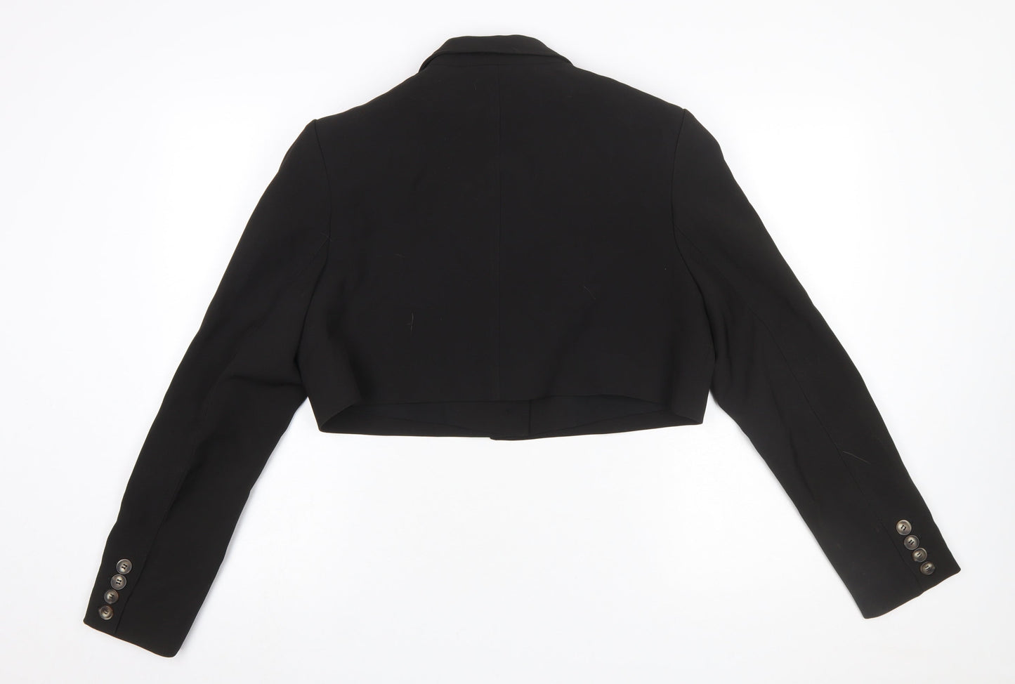 Boa Womens Black Cropped Blazer Jacket M Single Breasted Tailored