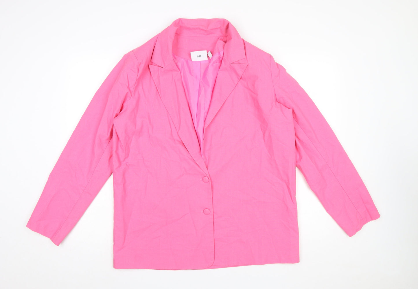 Daisy Street Women’s Pink Linen Blend Single-Breasted Blazer Size 16