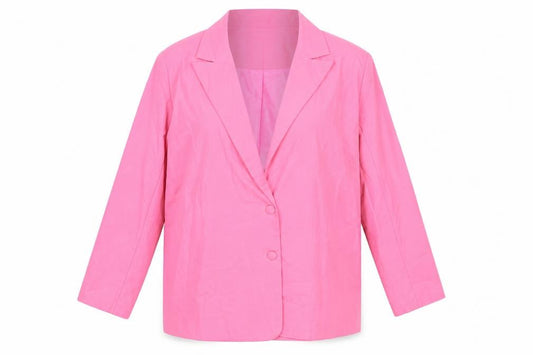 Daisy Street Women’s Pink Linen Blend Single-Breasted Blazer Size 16