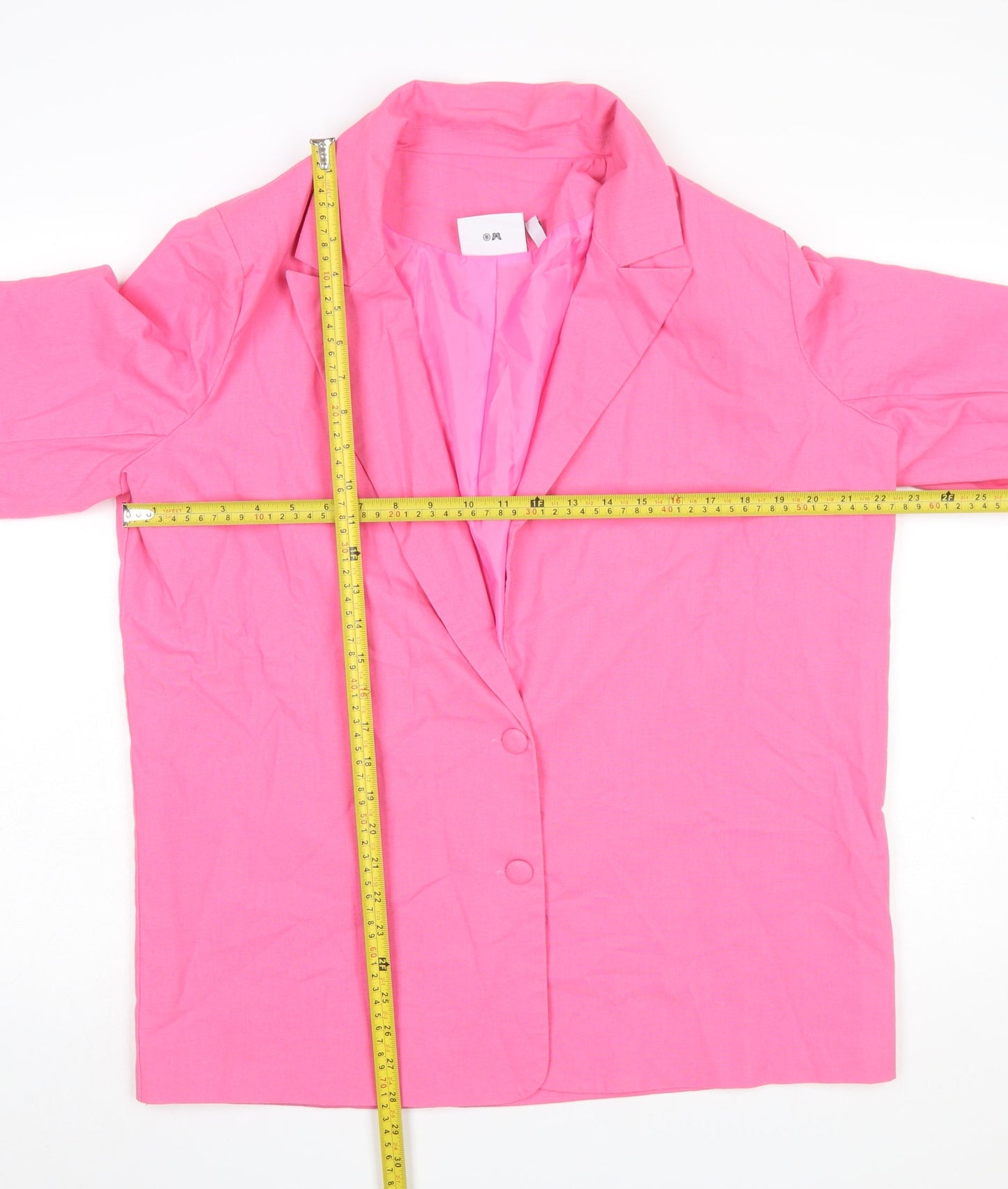 Daisy Street Women’s Pink Linen Blend Single-Breasted Blazer Size 16