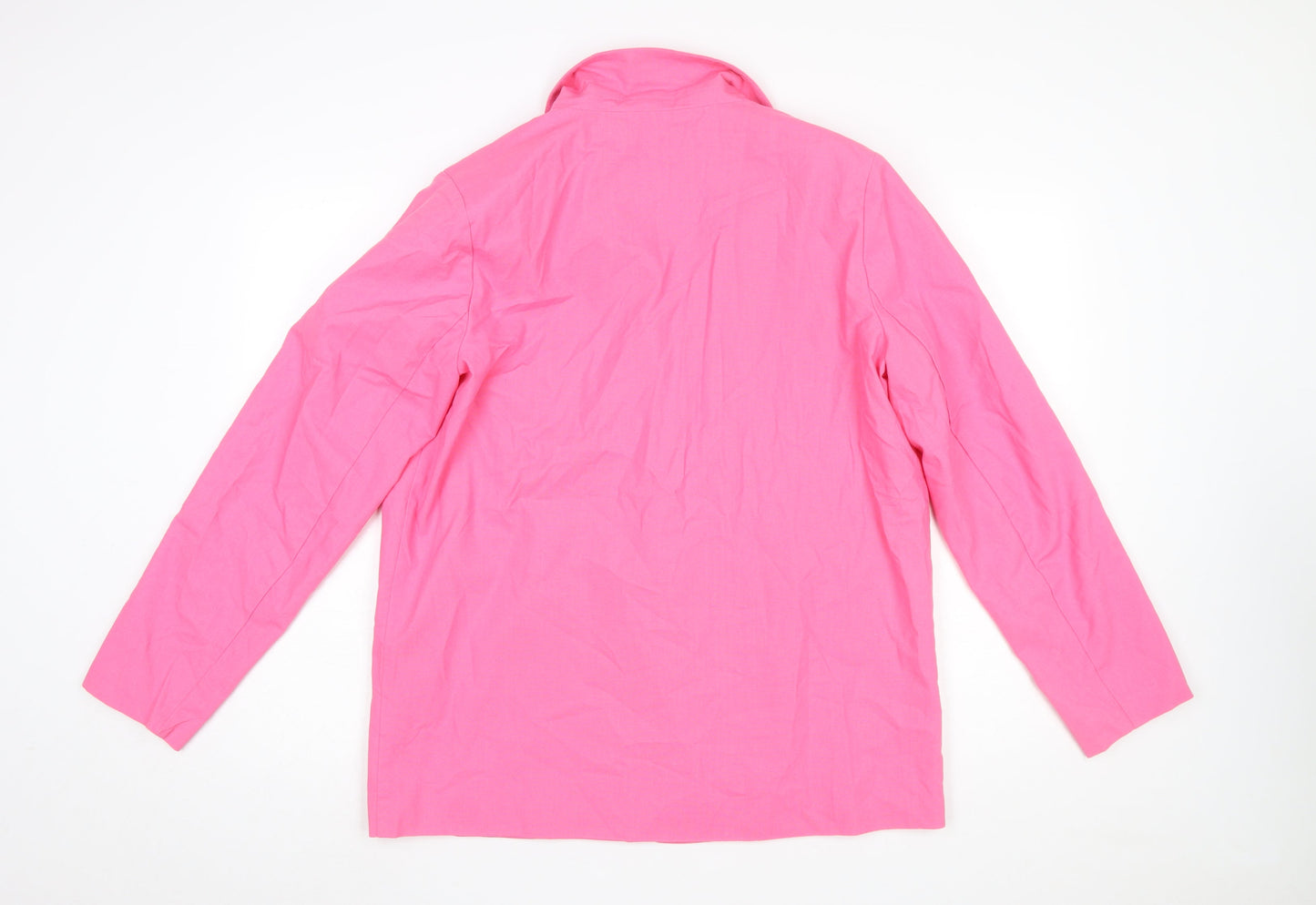 Daisy Street Women’s Pink Linen Blend Single-Breasted Blazer Size 16