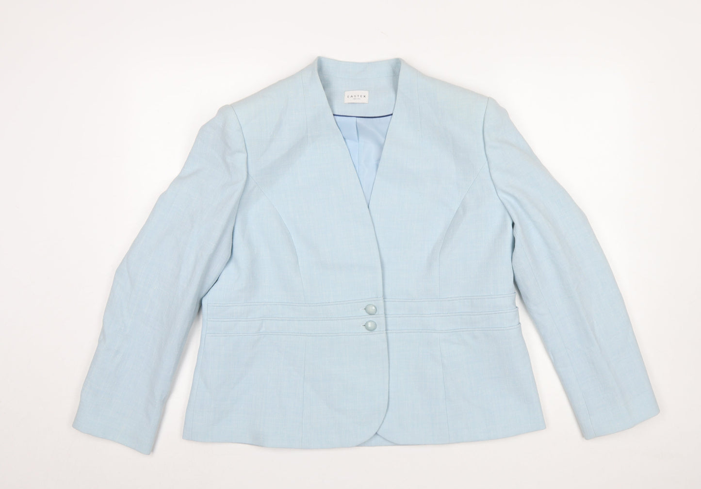 Eastex Women Blue Classic Linen Blend Suit Jacket UK 16