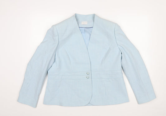Eastex Women Blue Classic Linen Blend Suit Jacket UK 16