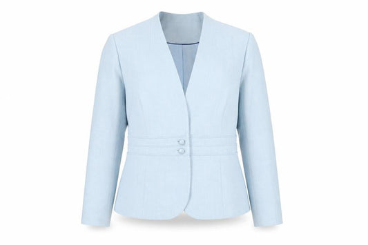 Eastex Women Blue Classic Linen Blend Suit Jacket UK 16