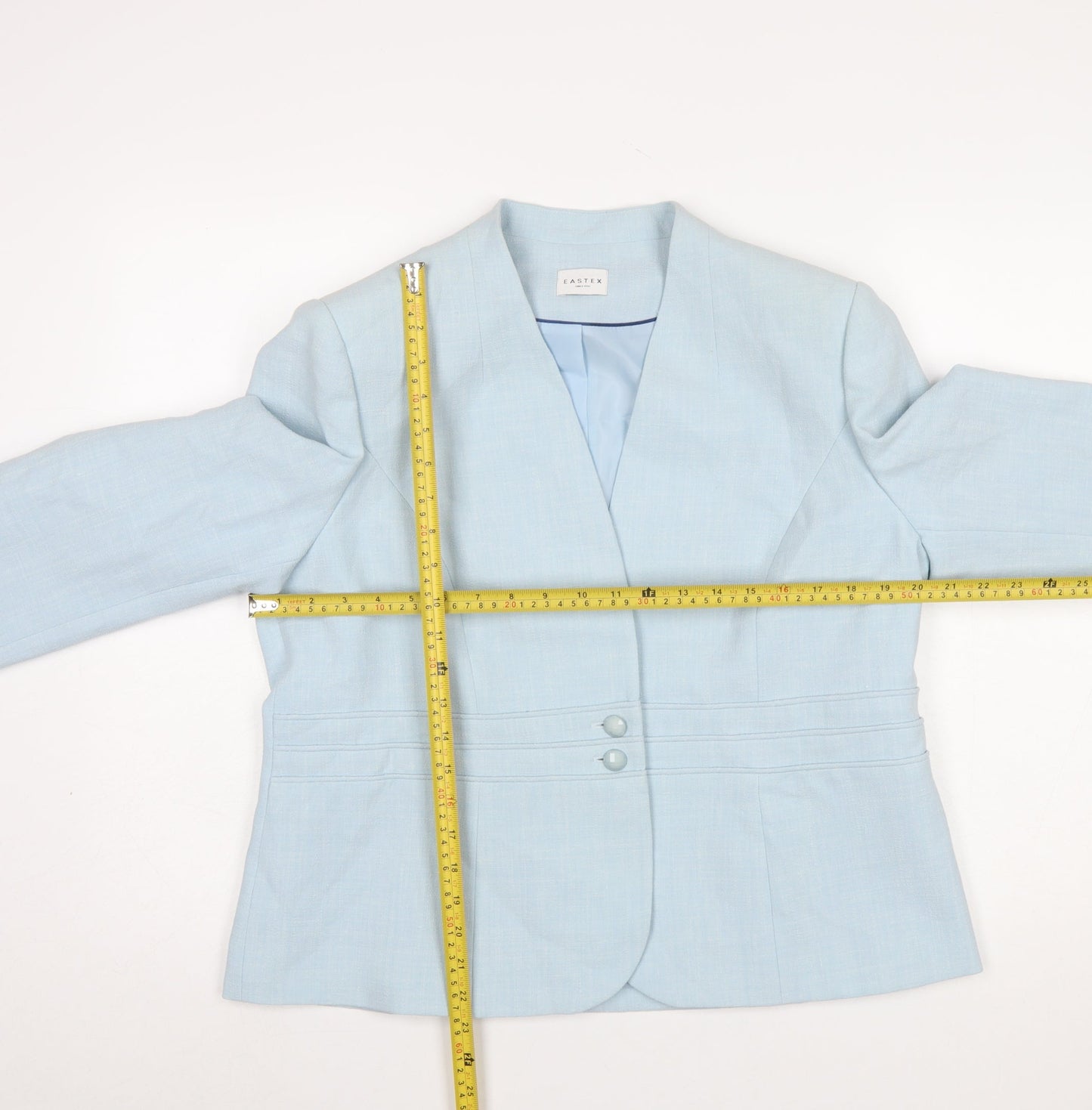 Eastex Women Blue Classic Linen Blend Suit Jacket UK 16