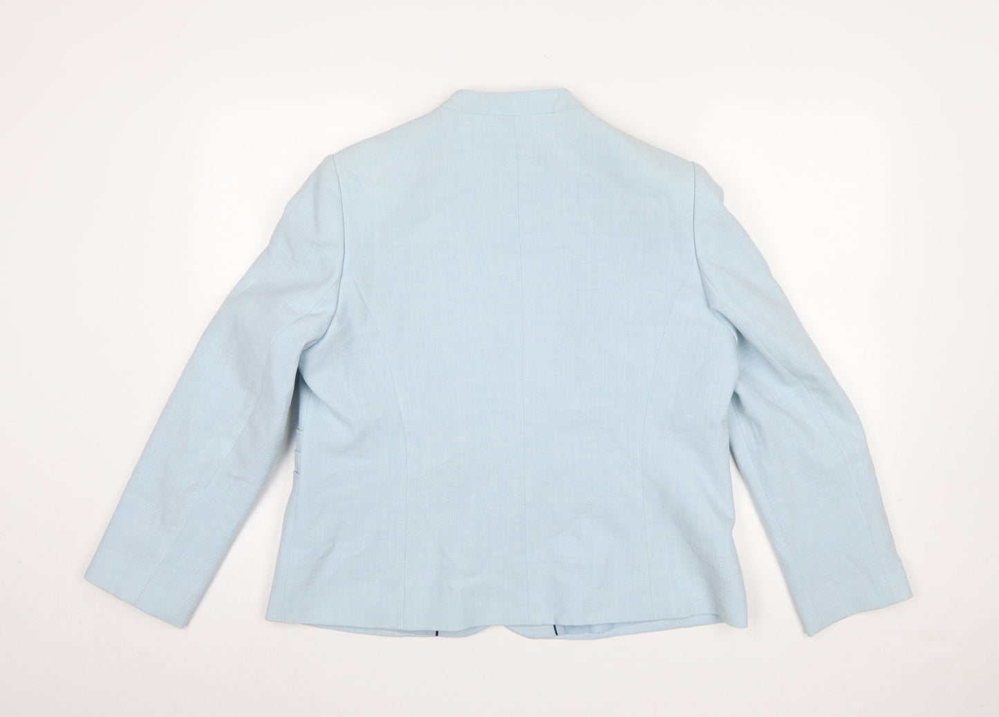Eastex Women Blue Classic Linen Blend Suit Jacket UK 16