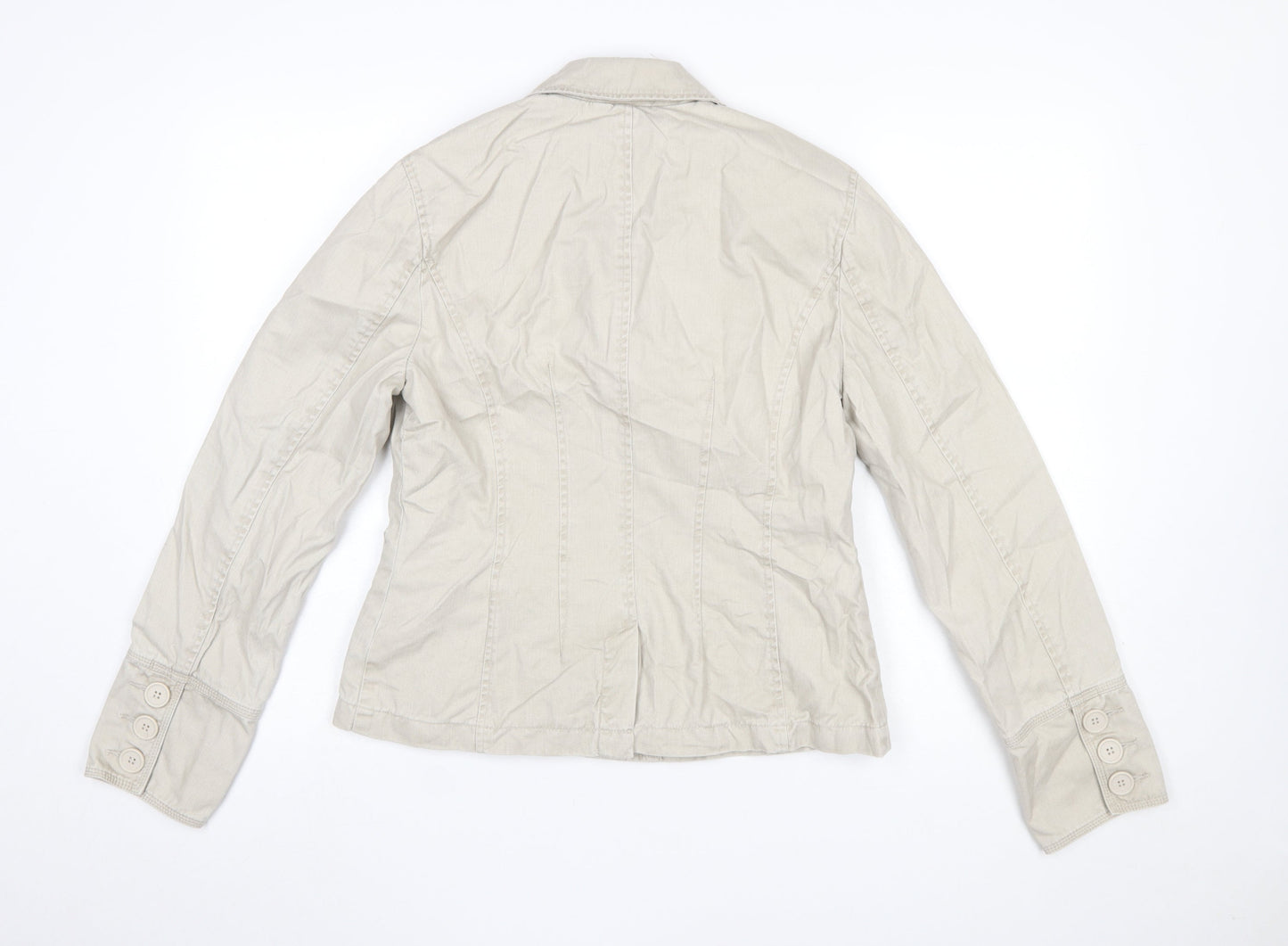 Jasper Conran Jeans Beige Cotton Blazer Jacket Women's Size 14