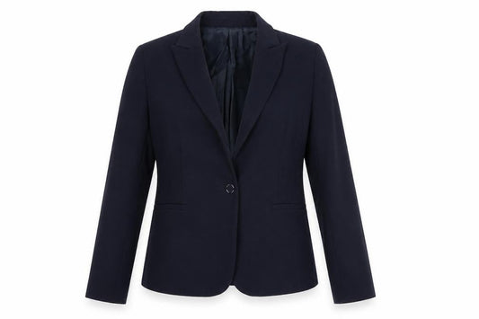Gerard Darel Women's Navy Classic Blazer Size 10 Single-Breasted Linen Blend
