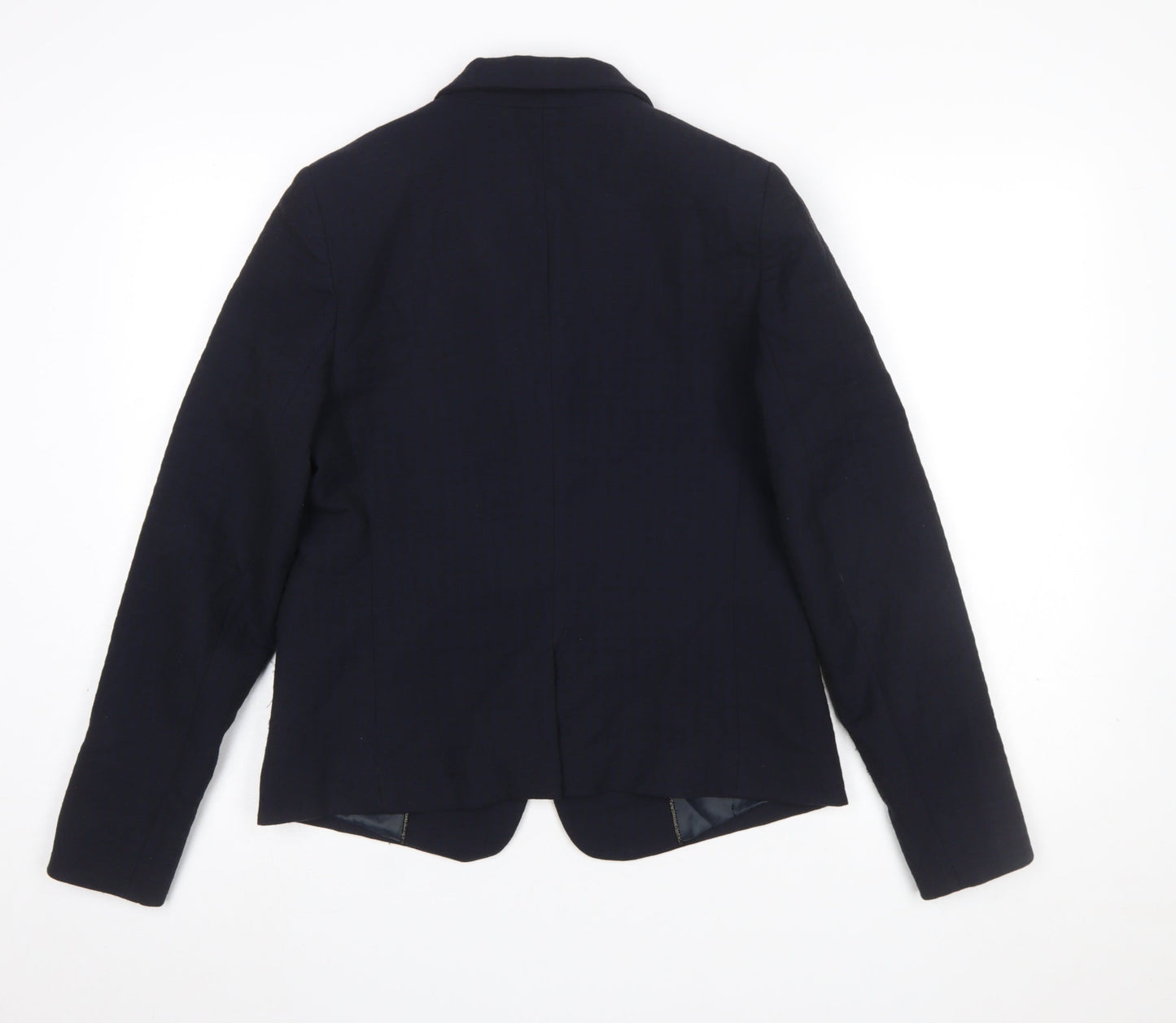 Gerard Darel Women's Navy Classic Blazer Size 10 Single-Breasted Linen Blend